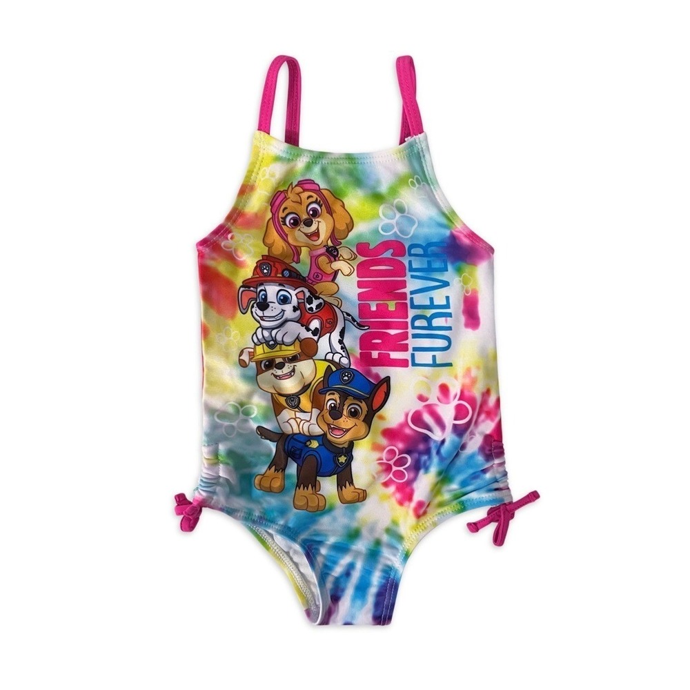 NWT Paw Patrol Toddler Girl Summer Swimsuit 12M Skye Tie Dye One-Piece Colorful